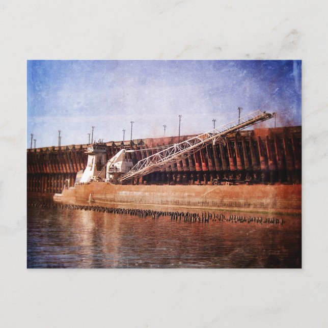 Vintage Great Lakes Freighter Postcard (Front)