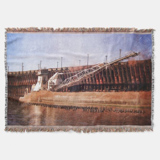 Vintage Great Lakes Freighter Throw Blanket Zazzle.co.uk