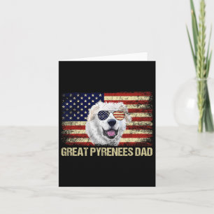 Vintage Great Pyrenees Dad American Flag Usa 4th O Card