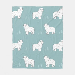 vintage Great Pyrenees dog illustration seamless r Fleece Blanket