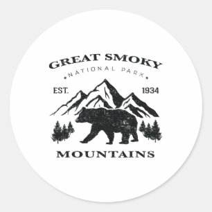 Vintage Great Smoky Mountains National Park Kids H Classic Round Sticker