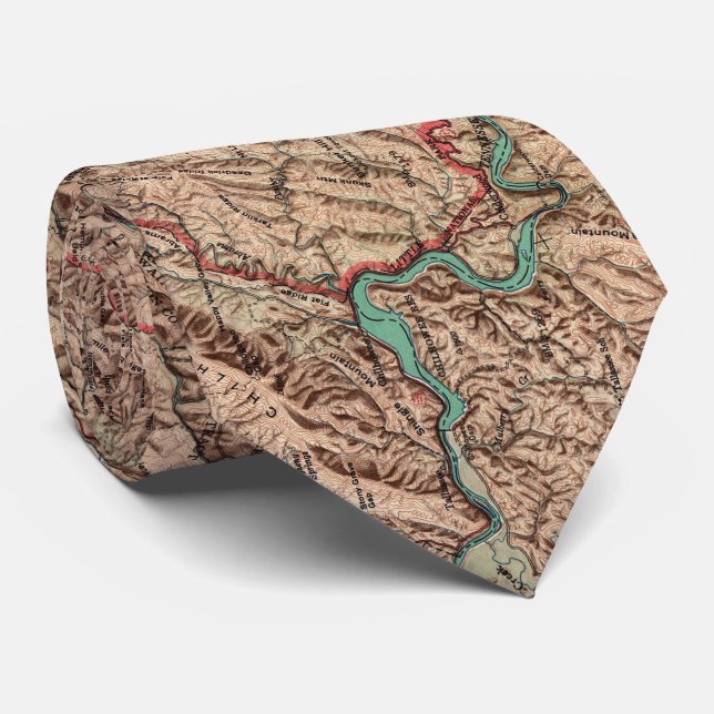 Vintage Great Smoky Mountains National Park Map Tie (Rolled)