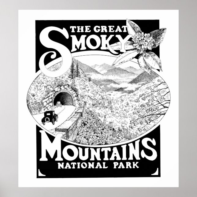 Vintage Great Smoky Mountains National Park Travel Poster (Front)