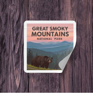 Vintage Great Smoky Mountains Park Square Sticker