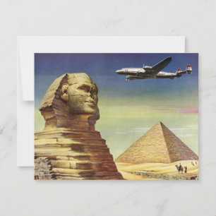 Vintage Great Sphinx of Giza, Pyramids of Egypt