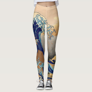 Vintage, Great Wave, Hokusai 葛飾北斎の神奈川沖浪 Leggings