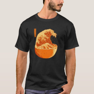 Vintage Great Wave off Kanagawa Mount Fuji Orange T-Shirt