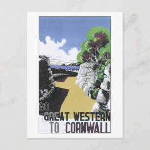 Vintage Great Western Cornwall ad Postcard