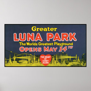Vintage Greater Luna Park Poster