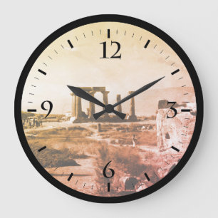 Vintage Greece Ancient Corinth Apollo temple Watch Large Clock