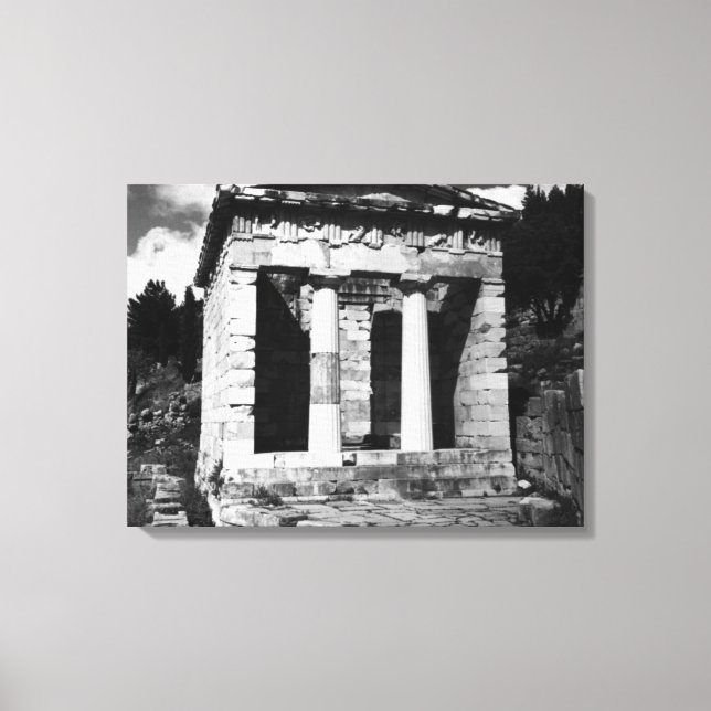 Vintage Greece Delphi Athenian Treasury Canvas Print (Front)