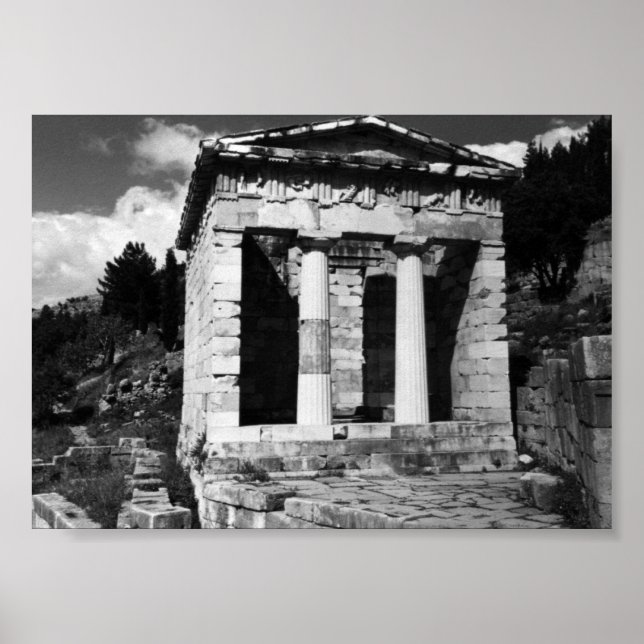 Vintage Greece Delphi Athenian Treasury Poster (Front)