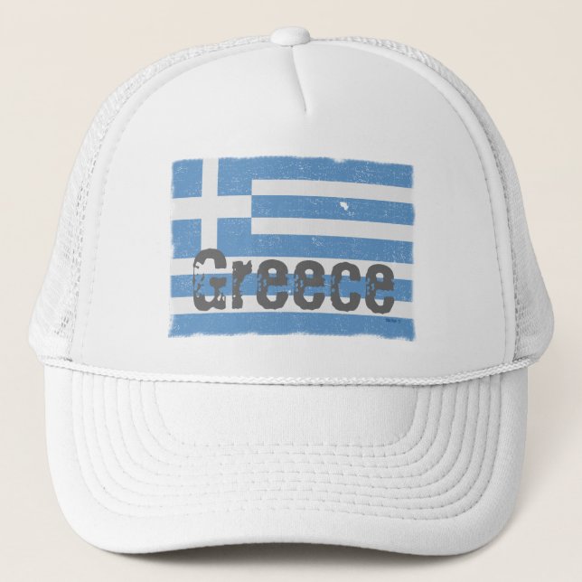 Vintage Greece Flag 2 Hat (Front)