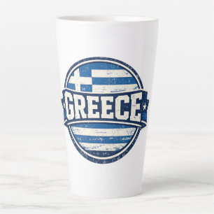 Vintage Greece Flag Badge Latte Mug