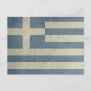 Vintage Greece Flag Postcard