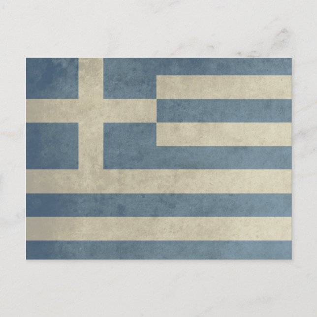 Vintage Greece Flag Postcard (Front)