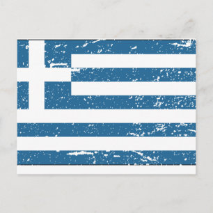 Vintage Greece Flag Postcard