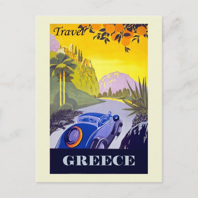 Vintage Greece Greek Tourism Travel Postcard (Front)