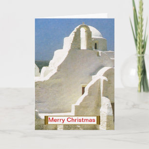 Vintage Greece, Myconos, Greek Orthodox Church Holiday Card