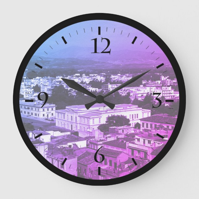 Vintage Greece Nafplion City Watch Large Clock (Front)