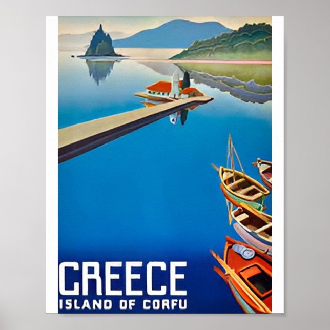 Vintage Greece Travel Art Posters (Front)