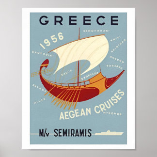 Vintage Greece Travel Graphic Poster