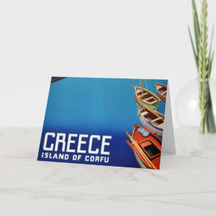 Vintage Greece Travel - Island of Corfu Card