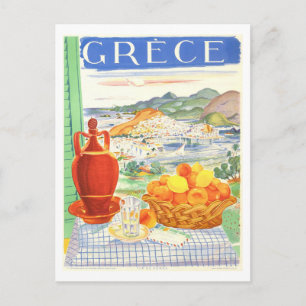 Vintage Greece Travel Poster Postcard