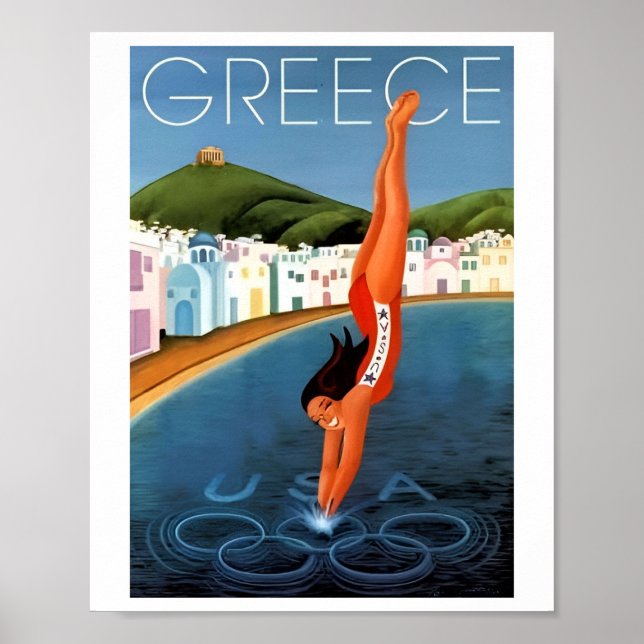 Vintage Greece Travel Posters (Front)