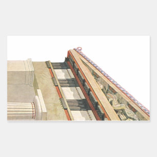 Vintage Greek Architecture, Temple of Athena Rectangular Sticker