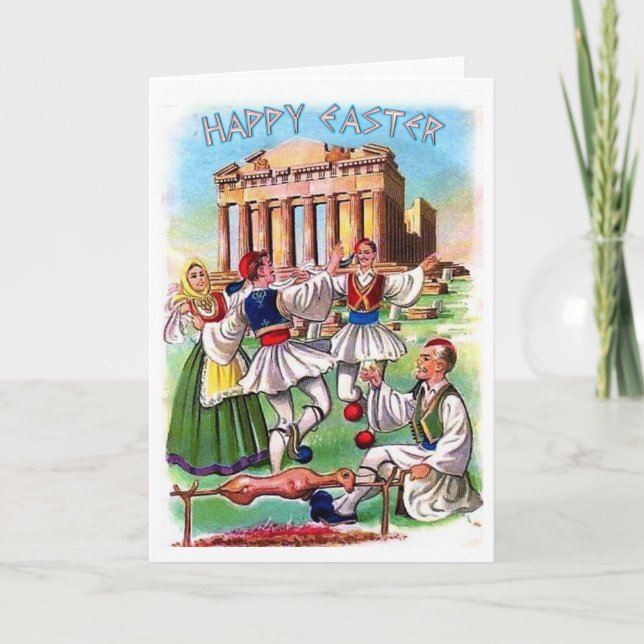 Vintage Greek Easter/Pascha Card in English (Front)