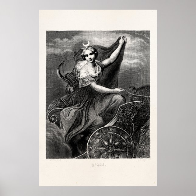 Vintage Greek Goddess Diana Artemis Roman Ancient Poster (Front)
