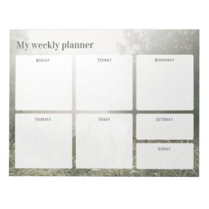 Vintage Green Academia Weekly Planner Notepad