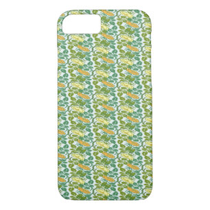 Vintage Green and orange Buttercup floral pattern iPhone 8/7 Case