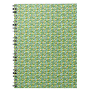 Vintage Green and orange Buttercup floral pattern Notebook
