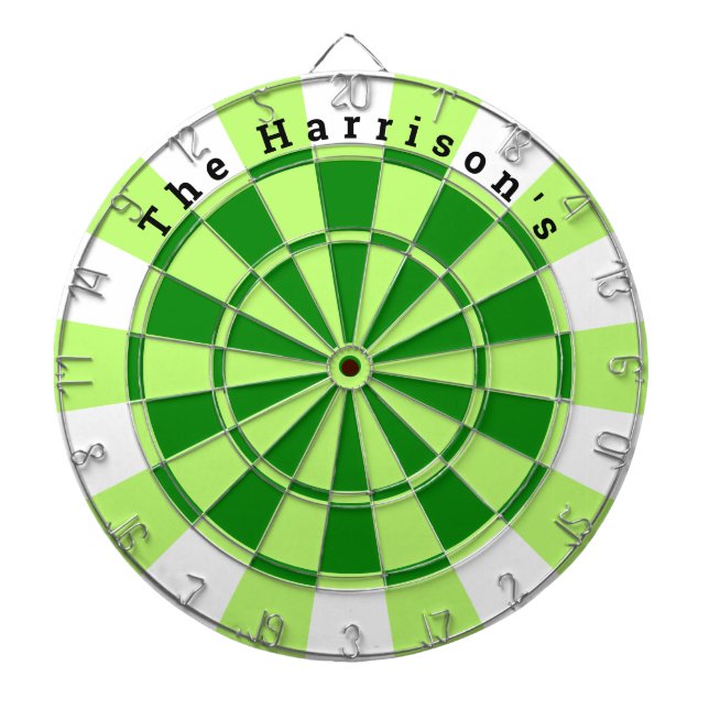 Vintage Green and White Dartboard (Front)