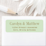 Vintage Green Antique Gold Wedding Return Address<br><div class="desc">Add style to your envelopes with these return address labels featuring antique gold custom text that you can personalise with a light pistachio green background colour.</div>
