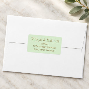 Vintage Green Antique Gold Wedding Return Address Label