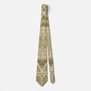 Vintage Green Art Nouveau Floral Pattern Tie