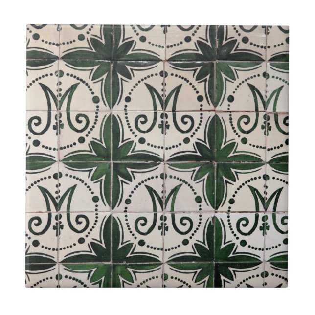 Vintage green azulejo tile (Front)