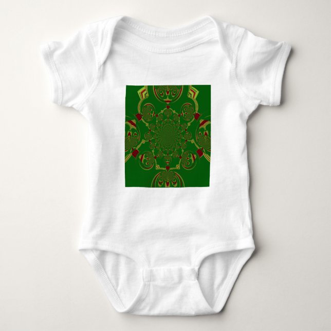 Vintage Green Baby Bodysuit (Front)