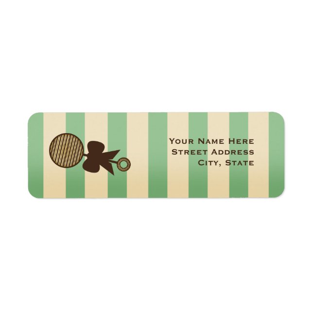 Vintage Green Baby Shower Rattle & Stripes (Front)