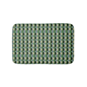 Vintage Green beige geometrical St Patrick pattern Bath Mat
