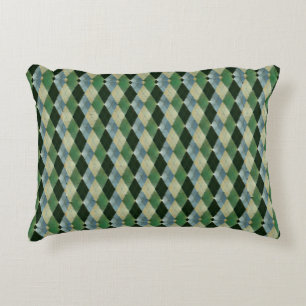 Vintage Green beige geometrical St Patrick pattern Decorative Cushion