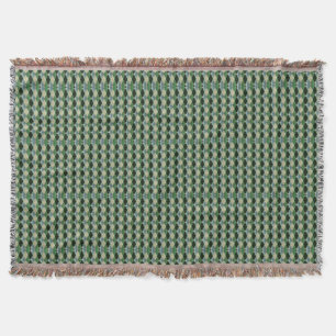 Vintage Green beige geometrical St Patrick pattern Throw Blanket