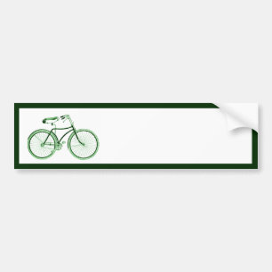 Vintage Green Bicycle Bumper Sticker