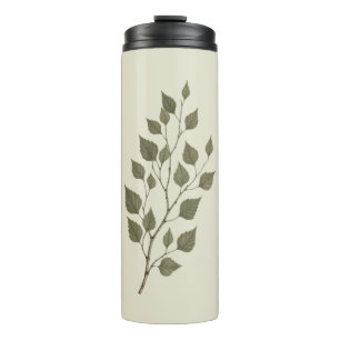 Vintage Green Birch Branch Thermal Tumbler