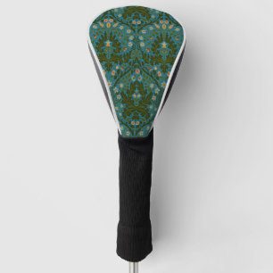 Vintage Green Blue William Morris Autumn Flowers Golf Head Cover