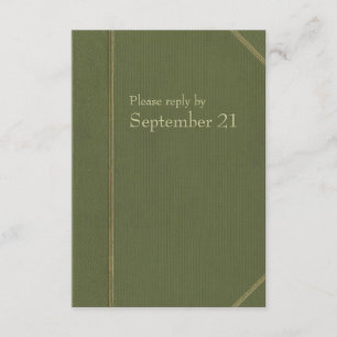 Vintage Green Book rsvp Card