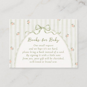 Vintage Green Books for Baby Enclosure Card